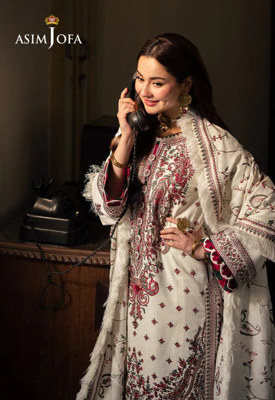 FULLY EMBROIDERED 3PC DHANAK DRESS WITHE MBROIDERED  DHANAK SHAWL-DAS/5066