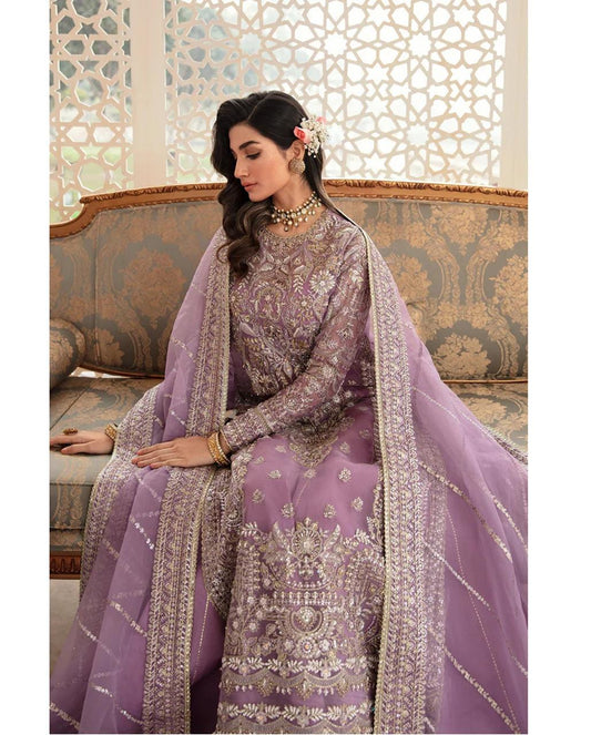 SAFFANA SOFT ORGANZA HEAVILY EMBROIDERY DRESS 3 PIECE 2353