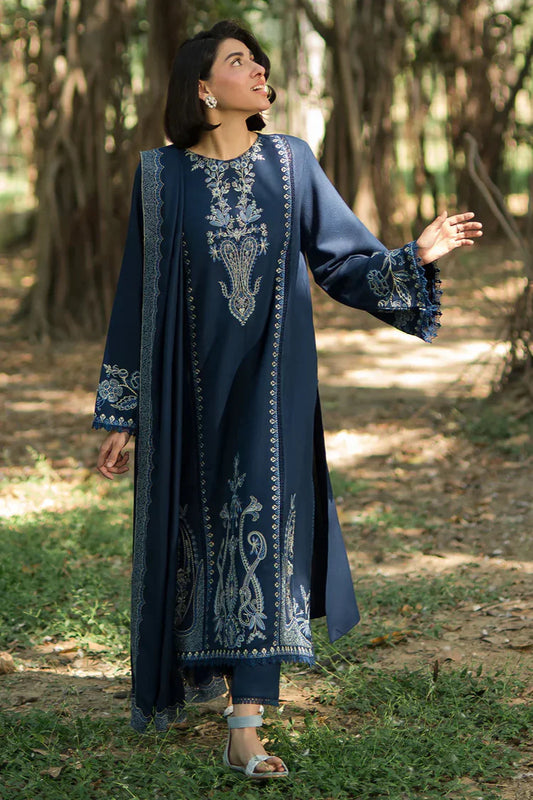 DHANAK 3PC EMBROIDERED DRESS EMBROIDERED SHAWL DAS/5072