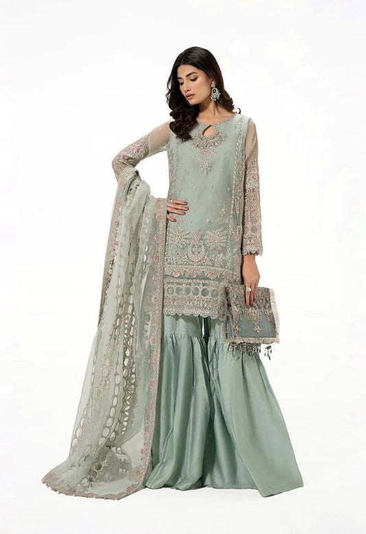 MARIA B Soft Organza Heavily Embroidered Dress by Aizah store