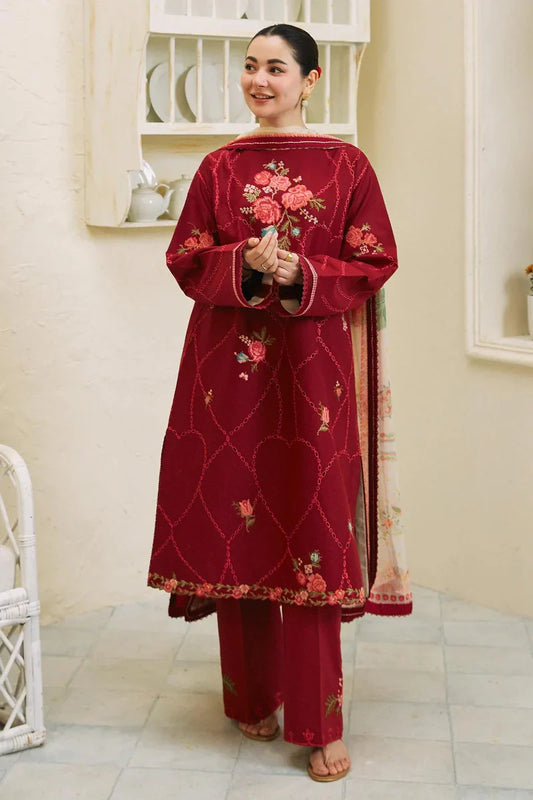 Embroidered Luxury Lawn Unstitched 3Pc | 1001