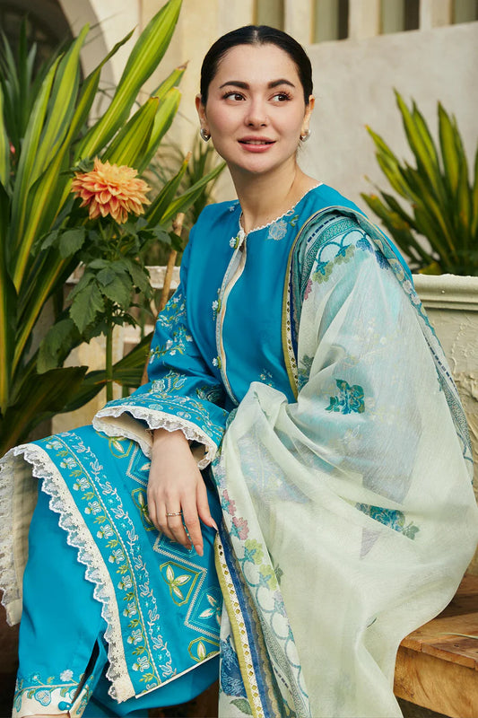 Embroidered Luxury Lawn Unstitched 3Pc | 1056