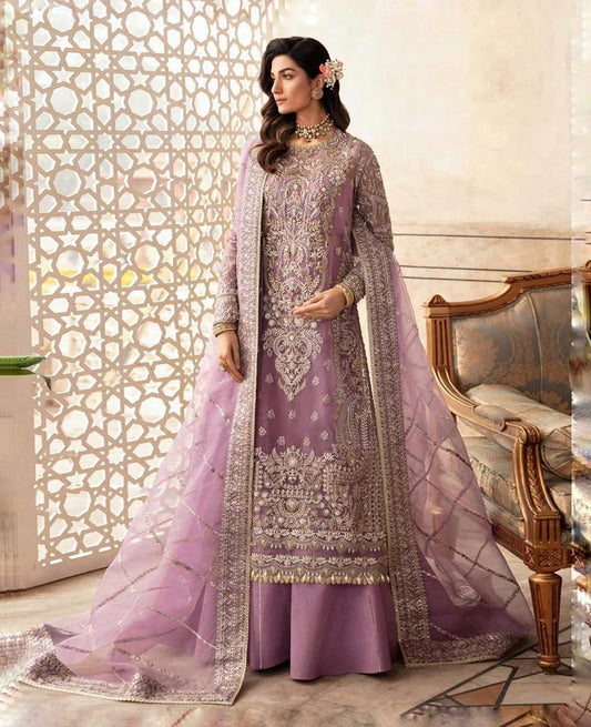 SAFFANA SOFT ORGANZA HEAVILY EMBROIDERY DRESS 3 PIECE 2353