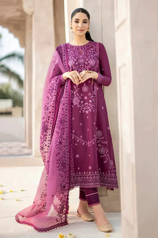 Embroidered Luxury Lawn Unstitched 3Pc | 1008