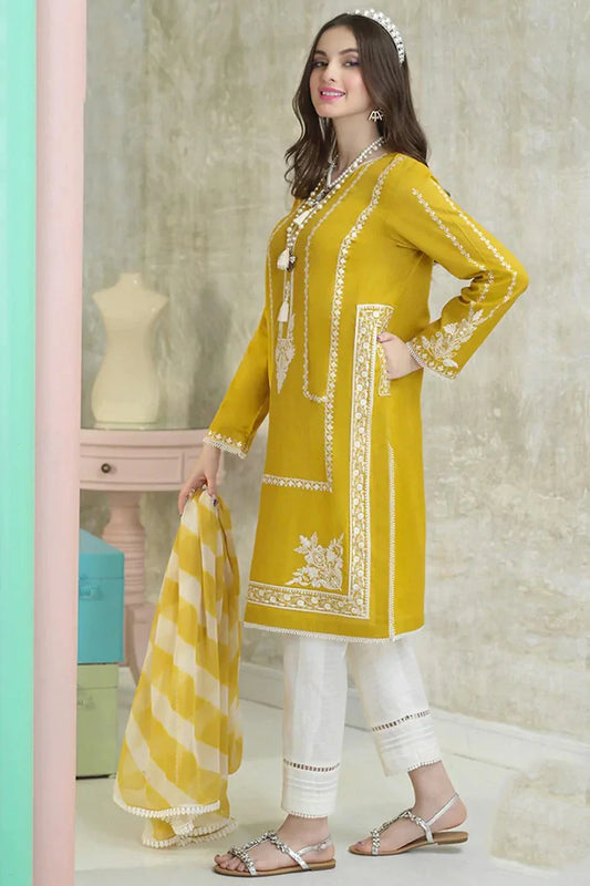 Embroidered Luxury Lawn Unstitched 3Pc | 1099