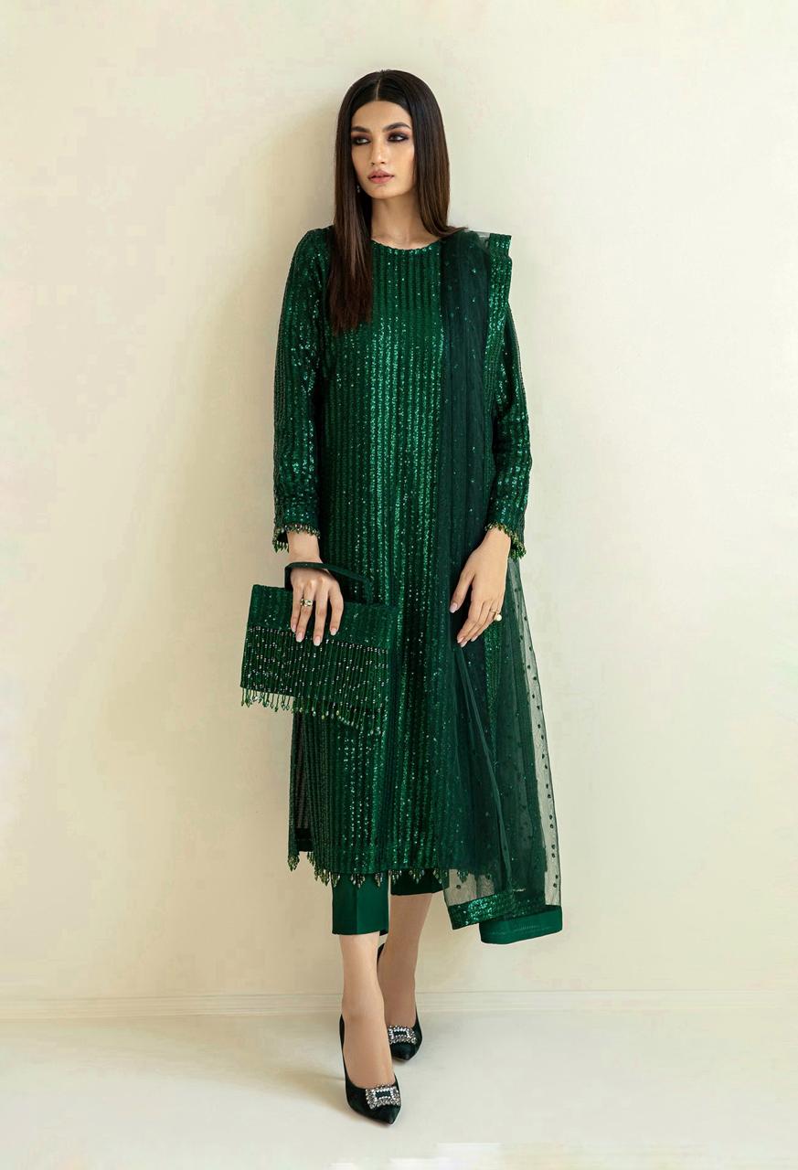 BAROOQUE SOFT NET EMBROIDERY COLLECTION 3 PIECE 2364