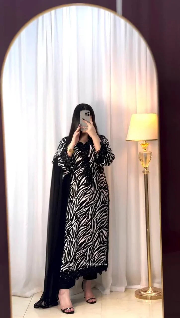 MARIA B SILK EMBROIDERY DRESS 3 PIECE 2310