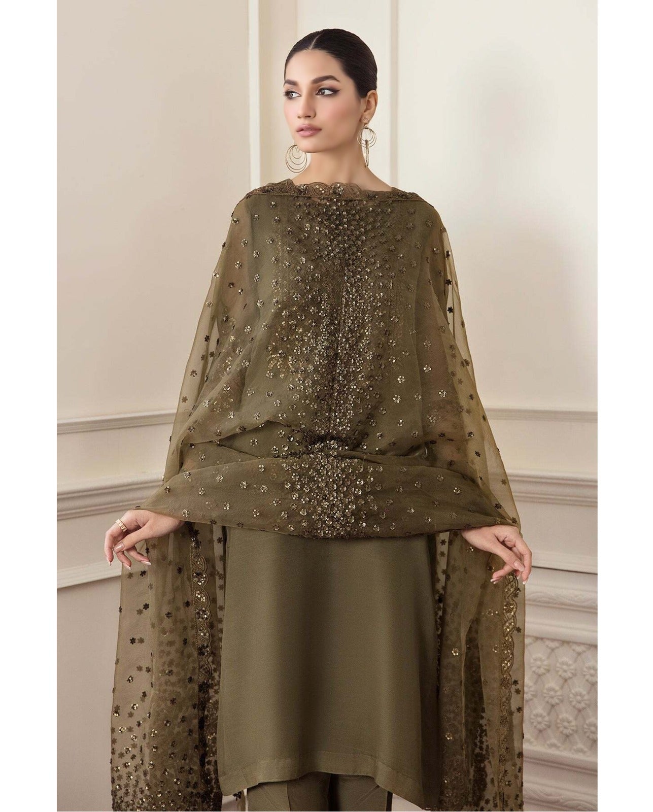 BAROQUE SOFT CHIFFON EMBROIDERY DRESS 3 PIECE 2346