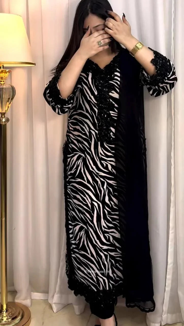 MARIA B SILK EMBROIDERY DRESS 3 PIECE 2310