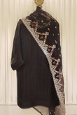 Agha Noor Black Organza Suit Designs Embroidery Dress - 3 Pc Suits