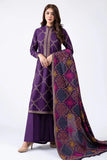 FULLY EMBROIDERED 3PC KARANDI DRESS WITH EMBROIDERED KARANDI SHAWL-ZSJ5074