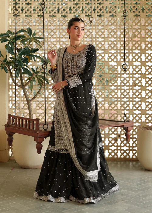 HASEENS SOFT CHIFFON EMBROIDERY GHARARA COLLECTION 2354