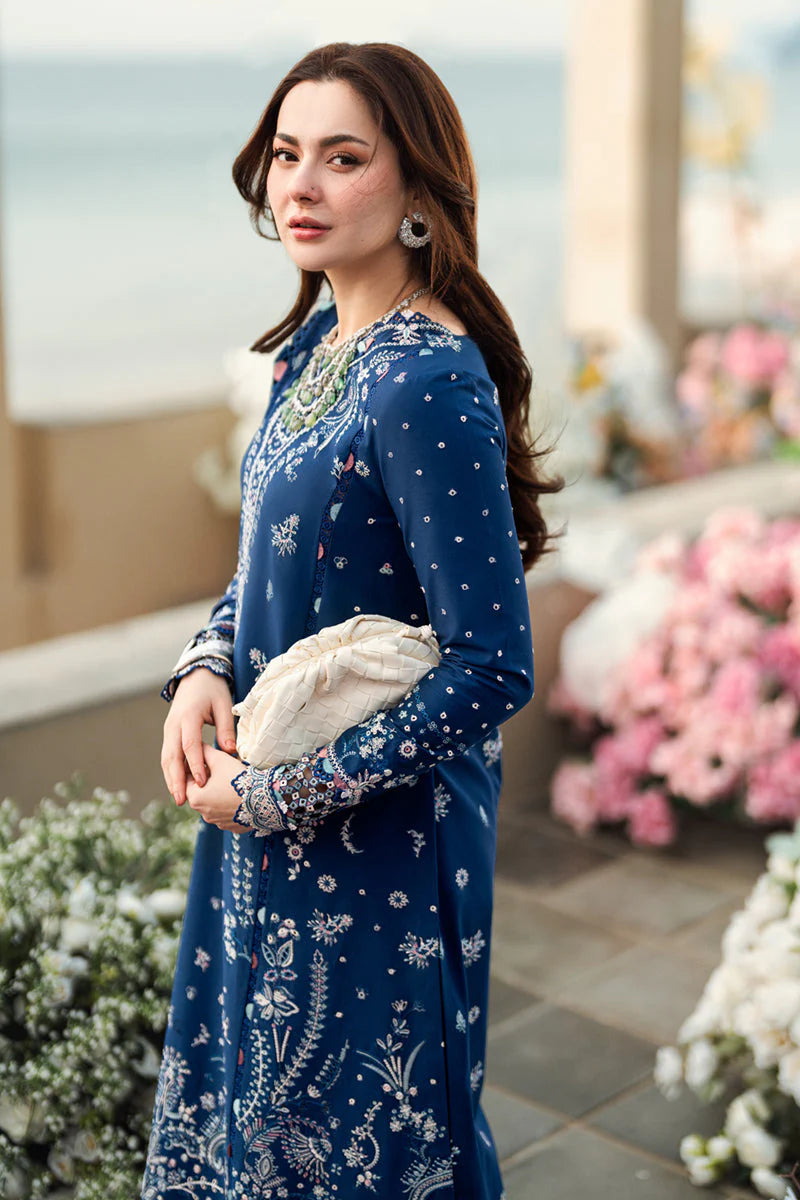 QALAMKAR - 3PC LAWN EMBROIDERED SHIRT WITH JACQUARD WEAVED EMBROIDERED DUPATTA AND COTTON TROUSER \ 1080
