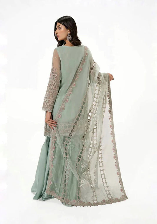 Maria B. heavily embroidered dress with organza dupatta fabric and soft organza fabric 