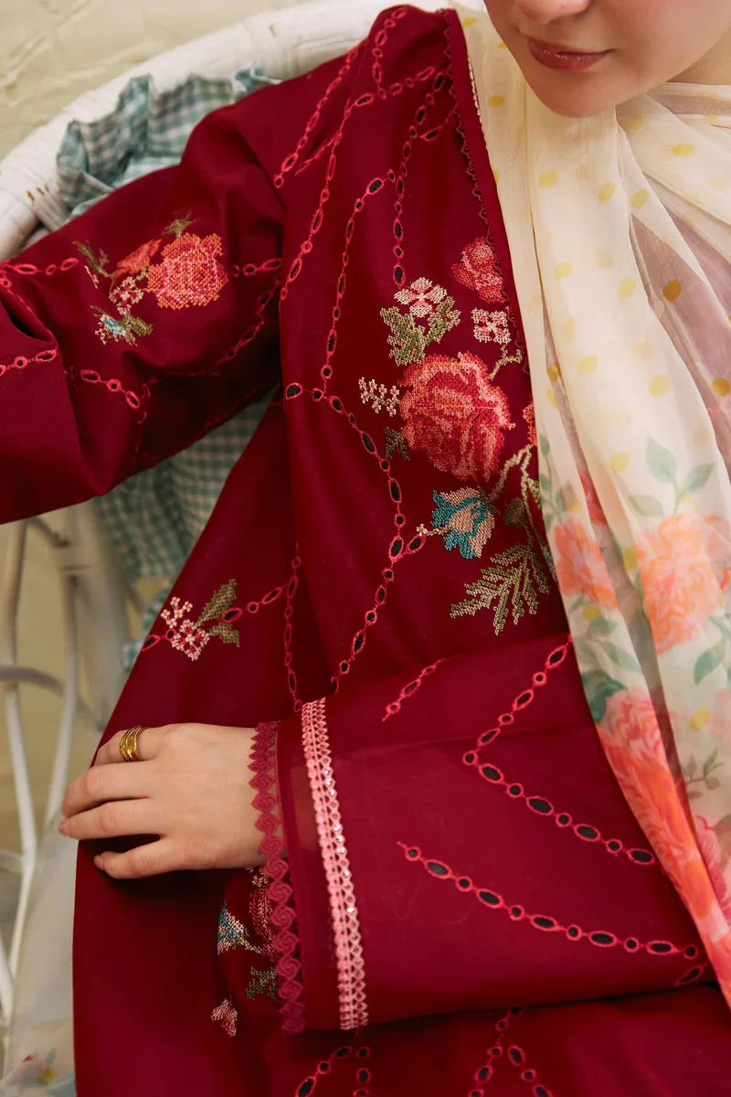 Embroidered Luxury Lawn Unstitched 3Pc | 1001