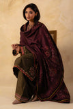 FULLY EMBROIDERED 3PC DHANAK DRESS WITH PRINTED DHANAK SHAWL-ZSJ558
