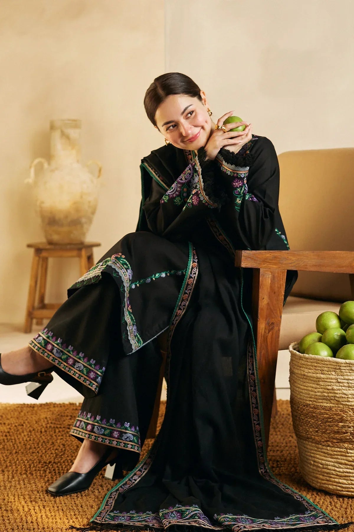 WOOL MAREENA 3PC EMBROIDERED DRESS D-338