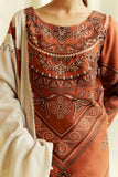 EMBROIDERED 3PC KHADDAR DRESS WITH PRINTED KHADDAR SHAWL-ZSJ5093