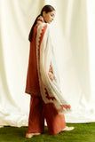EMBROIDERED 3PC KHADDAR DRESS WITH PRINTED KHADDAR SHAWL-ZSJ5093