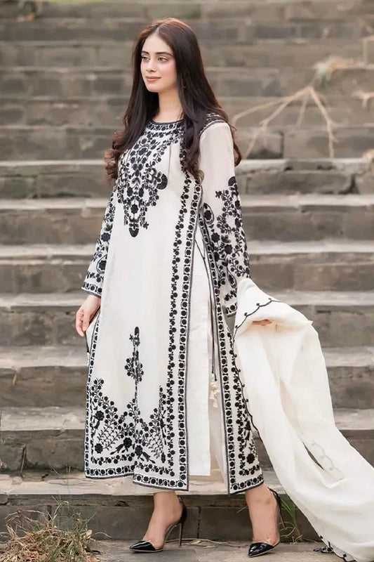 Embroidered Luxury Lawn Unstitched 3Pc | 1012