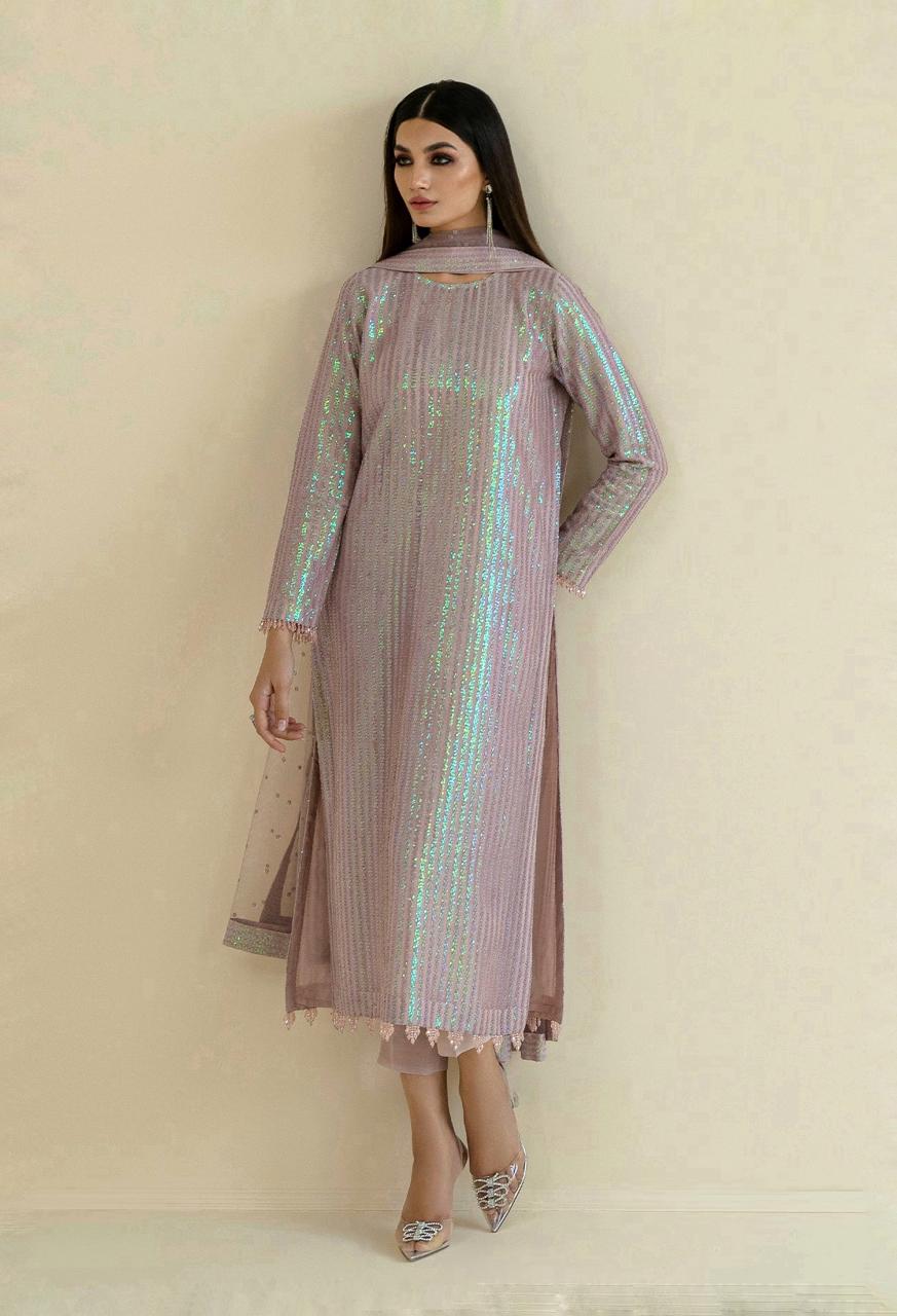 BAROOQUE SOFT NET EMBROIDERY COLLECTION 3 PIECE 2364