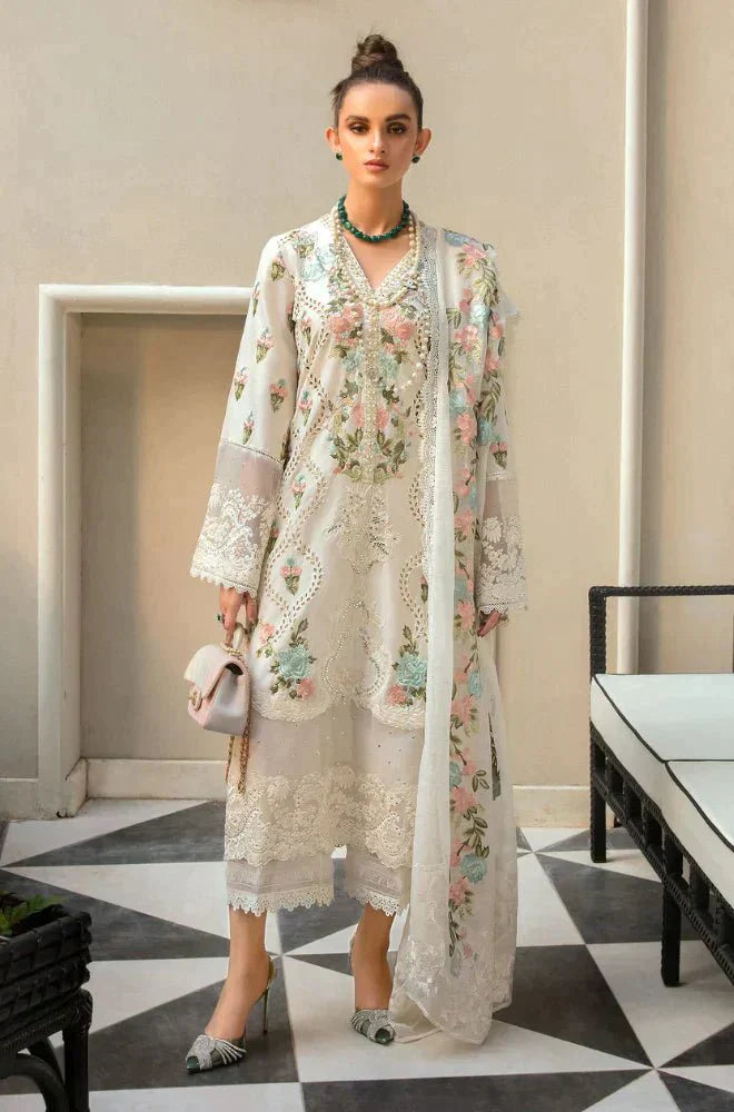 Embroidered Luxury Lawn Chikan Kari Unstitched 3Pc | 1021